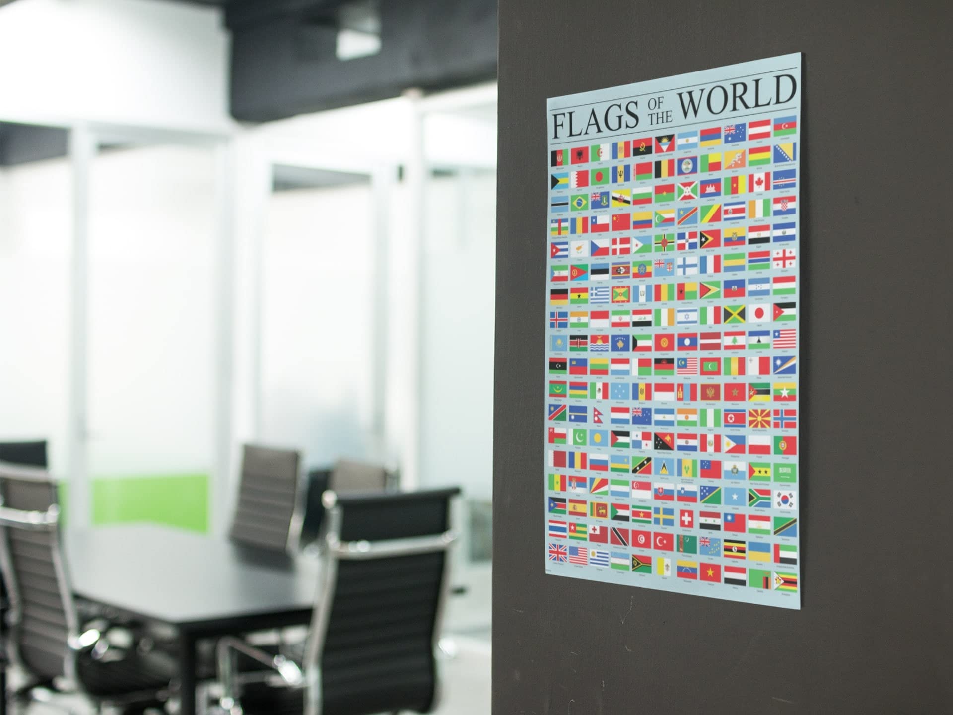 Flags of The World Classroom Reference Chart National Countries Symbol Poster 12x18 Inch