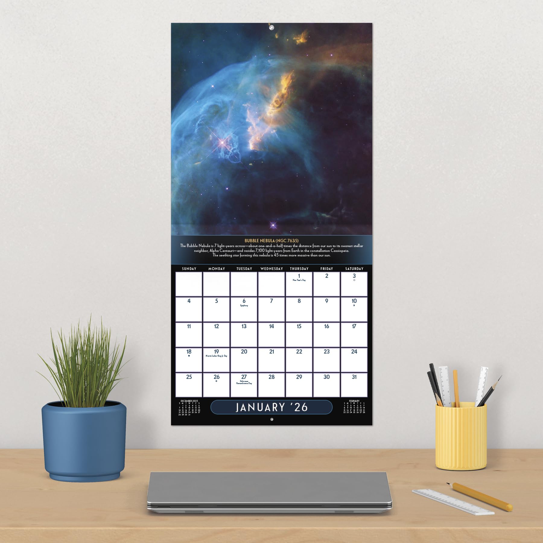 2026 NASA - Views from The Hubble Telescope Wall Calendar