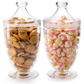 Hacaroa 2 Pack Acrylic Apothecary Jars with Airtight Lids, 40oz Clear Plastic Candy Buffet Jars, Decorative Bathroom Container for Bath Salt, Changing Table,