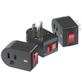 Cable Matters 3 Pack Grounded Outlet with ON Off Switch, Single Outlet Switch / Plug Switch in Black