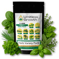 10 Herb Pack | Seeds for Planting: Culinary Herbs Collection | Indoor & Outdoor Garden Variety | Chervil, Chive, Cilantro, Lemon Balm, Mustard, Sage, Thyme, Basil, Parsley, Dill | Limitless Growth