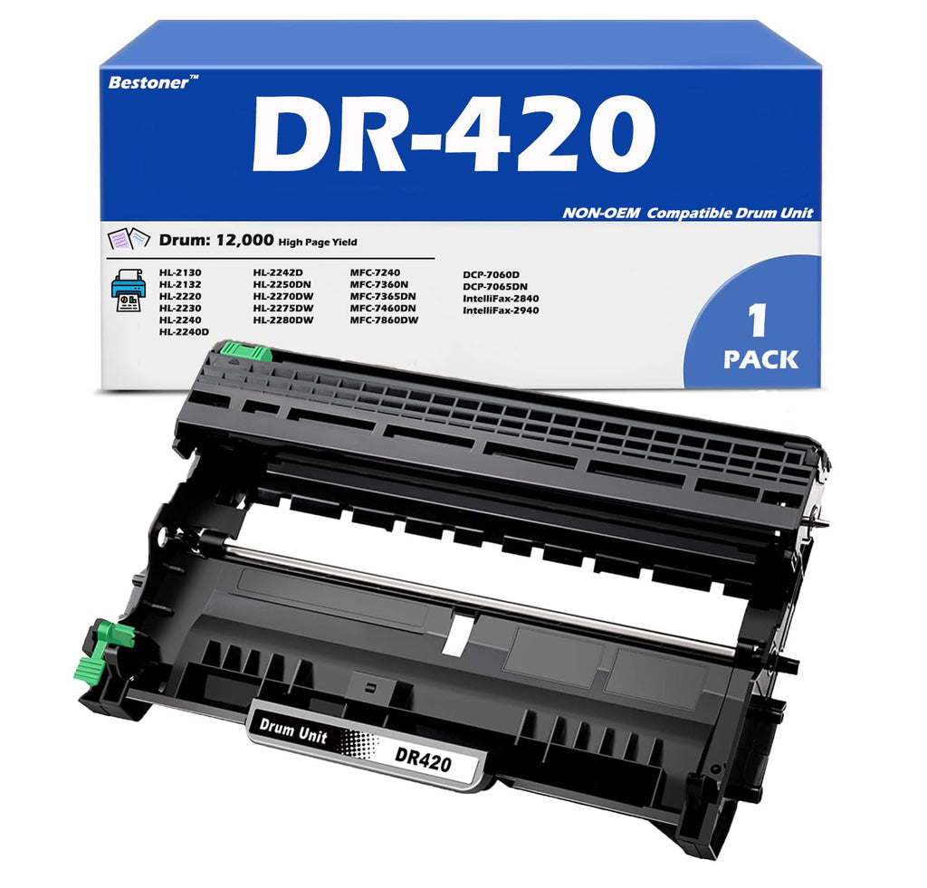 DR-420 Drum Unit Compatible Replacement for DR420 Drum UseWith TN450 TN420 HL-2220 HL-2230 HL-2240 HL-2240D HL2270DW HL-2280DW DCP-7060D DCP-7065DN MFC-7360N MFC-7460DN MFC-7860DW (1 Drum Unit)
