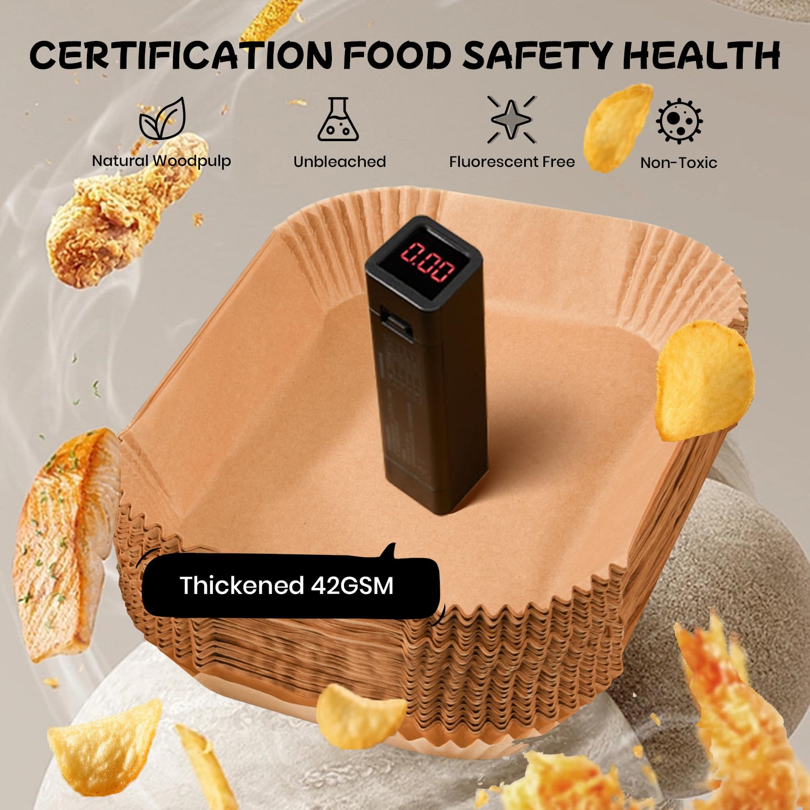 300PCS Air Fryer Liners for Ninja Dual, Non-Stick Oil Resistant Waterproof Food Grade Air Fryer Disposable Parchment Paper Liner Rectangle for Ninja DZ201, DZ401 and Other Dual Zone 2-Basket Air Fryer