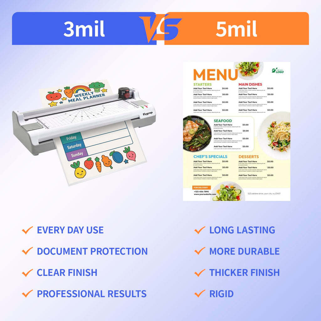 ELYGRAP 100 Pack 5Mil Legal Size Laminating Sheets 8.5"x14" (9x14.5) - Choise for Teachers and Officers-Thermal Pouches, Compatible with All Laminators for Documents/Cards/Photos