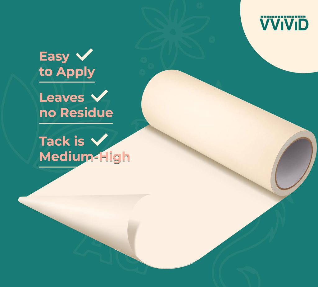 VViViD Premium Direct-Apply Medium-High Tack Transfer Tape for Crafting Vinyl, 12” x 100’ Easy-Apply Paper for Cricut, Sillhouette, Decals and Lettering