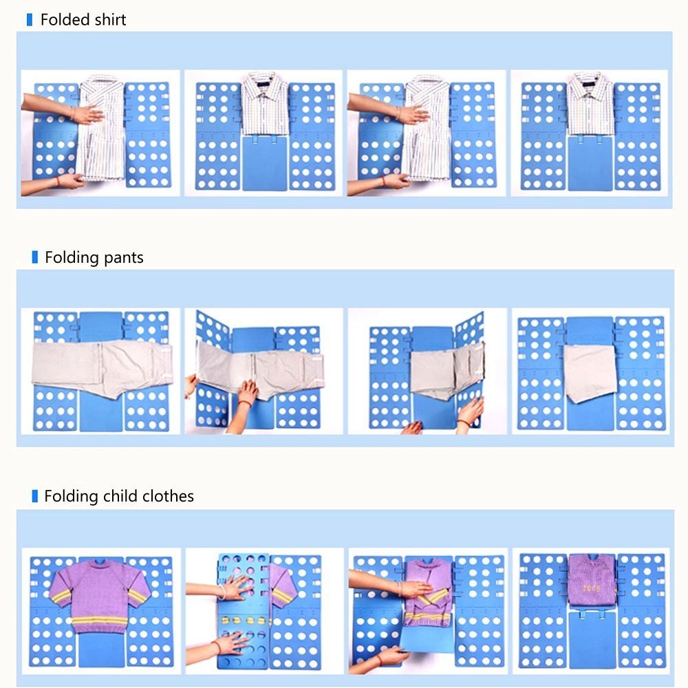 Geniusidea Shirt folding Board Tshirt Folding Board t Shirt Folder Clothes Plastic Laundry Room Organizer