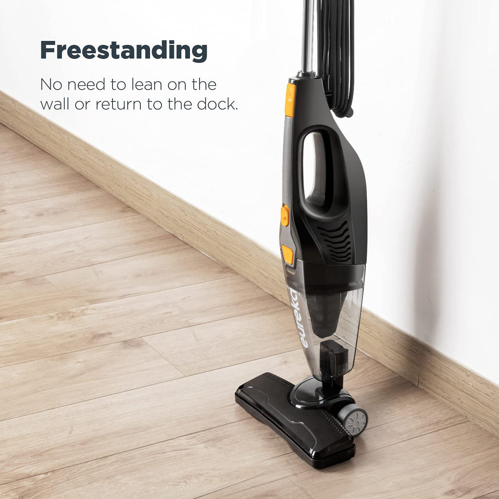 Eureka Home Lightweight Corded Stick Vacuum Cleaner, Powerful Suction Convenient Small Vacuum for Hard Floor, 3-in-1 Hand Vacuum, Blaze Black, NES212C