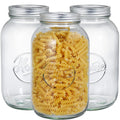 Peohud 3 Pack 64oz Wide Mouth Glass Mason Jars with Airtight Lids and Band, Large Clear Canning Jars for for Pickling, Fermenting, Jam, Jelly, Storing, Half Gallon Pot Masson Jars