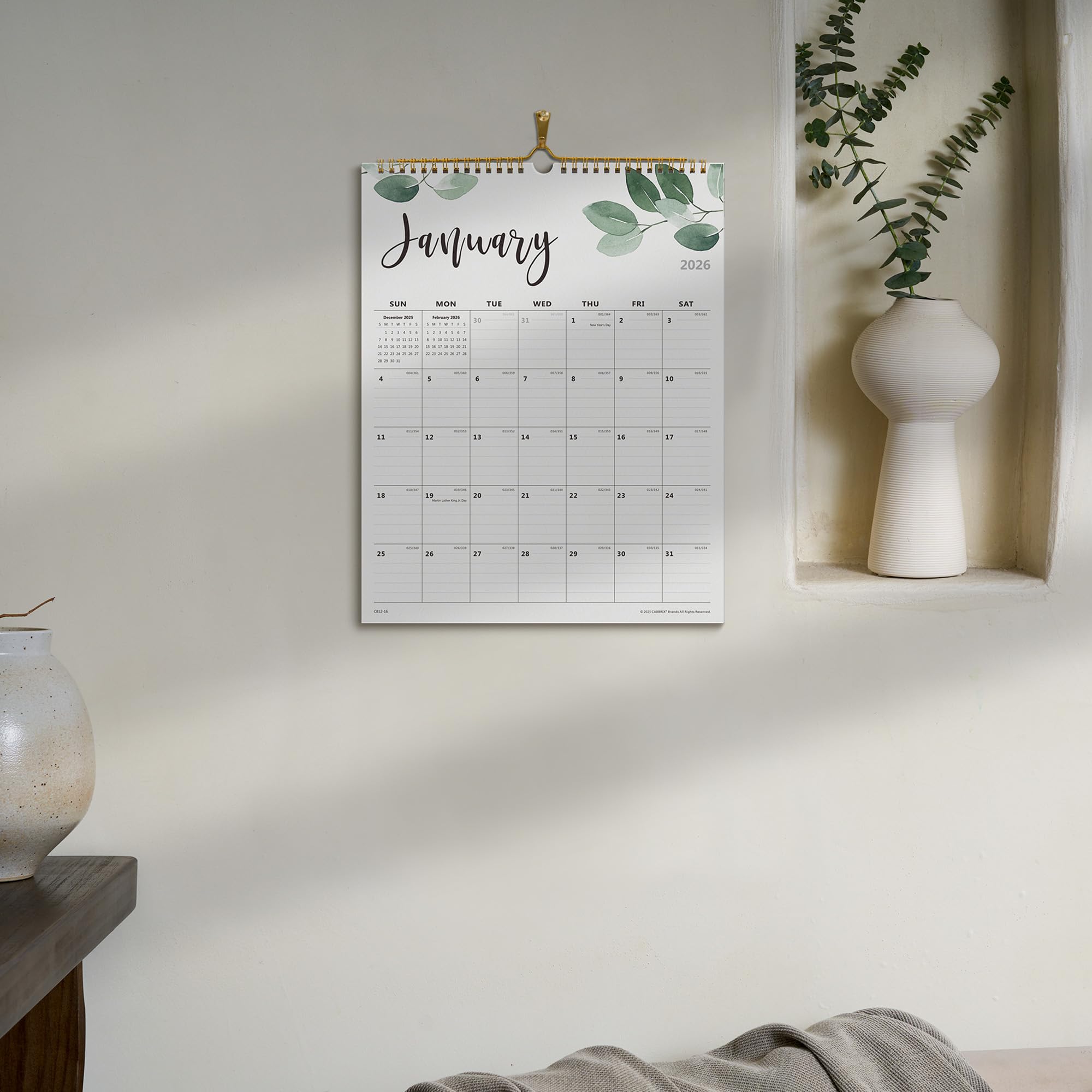 2026 Wall Calendar, Monthly Wall Calendar 2026 Runs from January 2026 to June 2027, Perfect for Home Schooling Plan, Daily Blocks, Premium Wall Calendar for Organizing,15 x 12 Inches