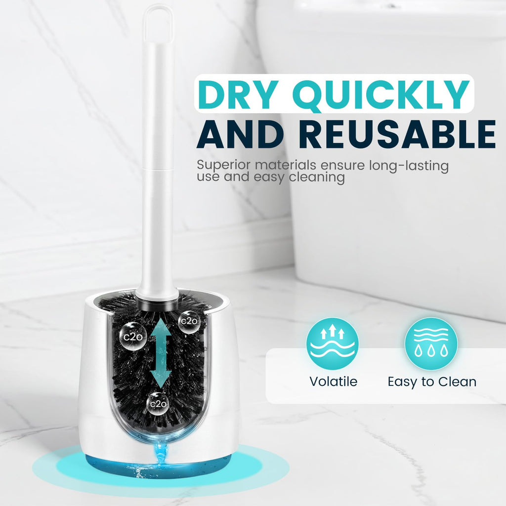 Toilet Brush Toilet Bowl Cleaner Brush and Holder with Dense Durable Scrubbing Bristles Black Toilet Scrubber for Bathroom Deep Cleaning