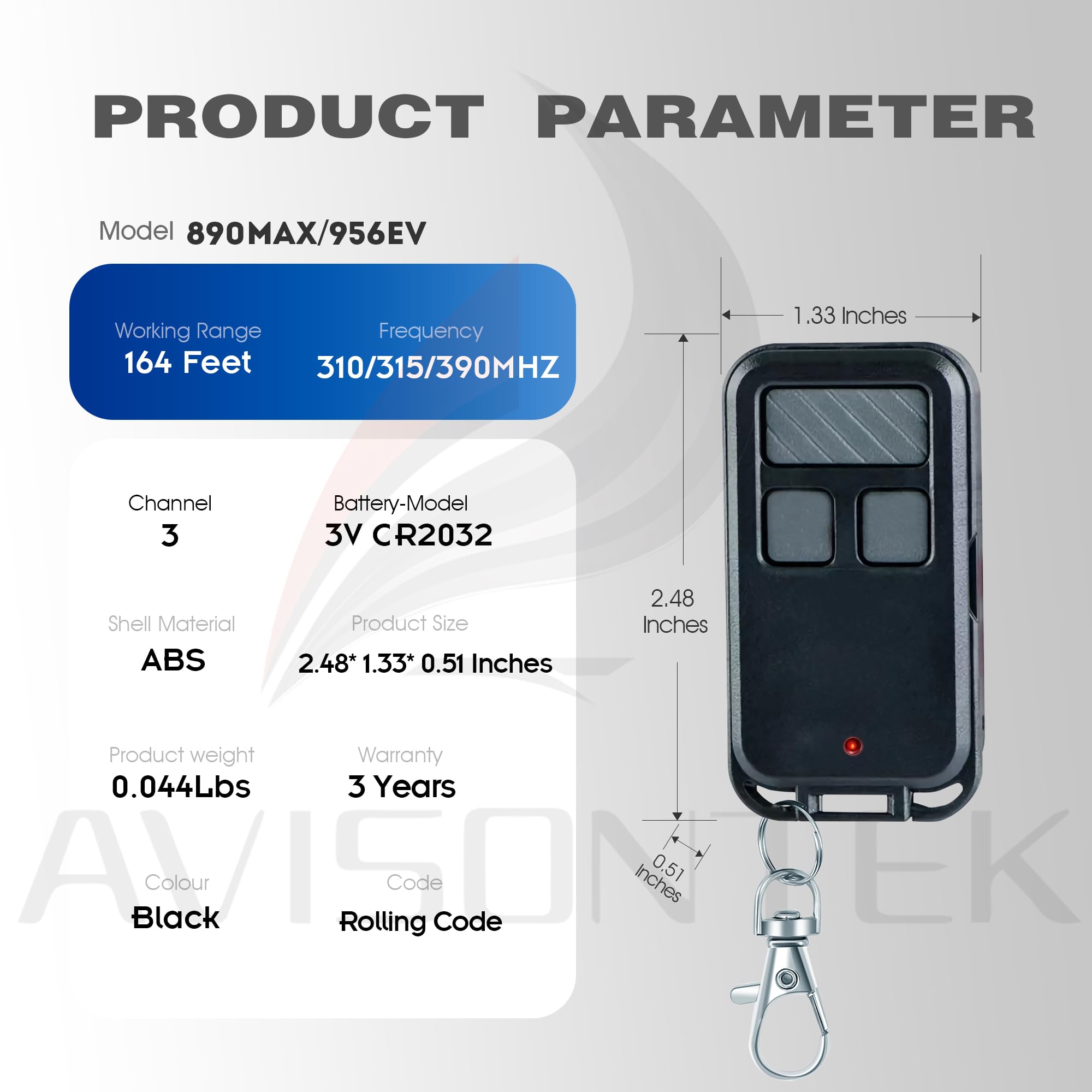 2X LiftMaster Chamberlain Craftsman Garage Door Remote 893MAX 953EV-P2 890MAX 956EV Universal【3 Year Warranty】