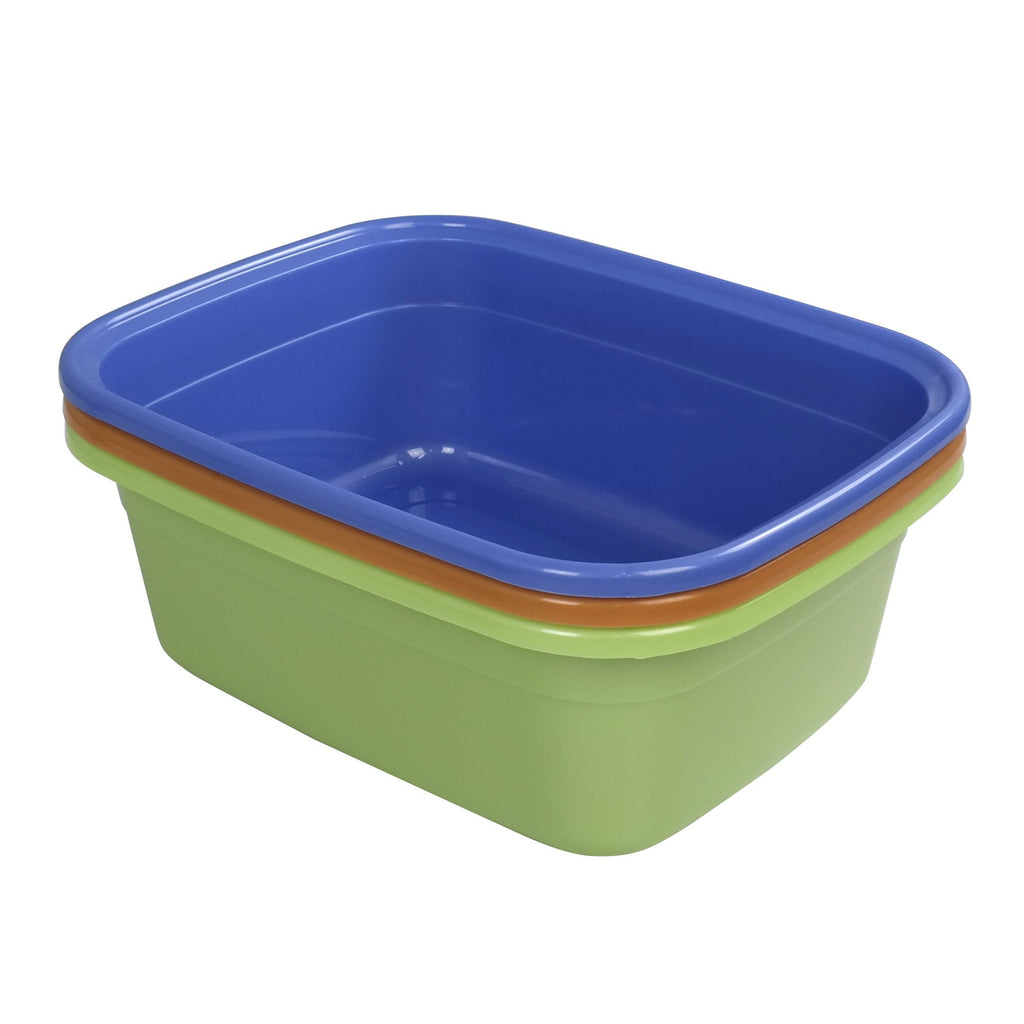Dehouse 3 Packs Small Plastic Wash Basins, 12 Quart Dish Pan
