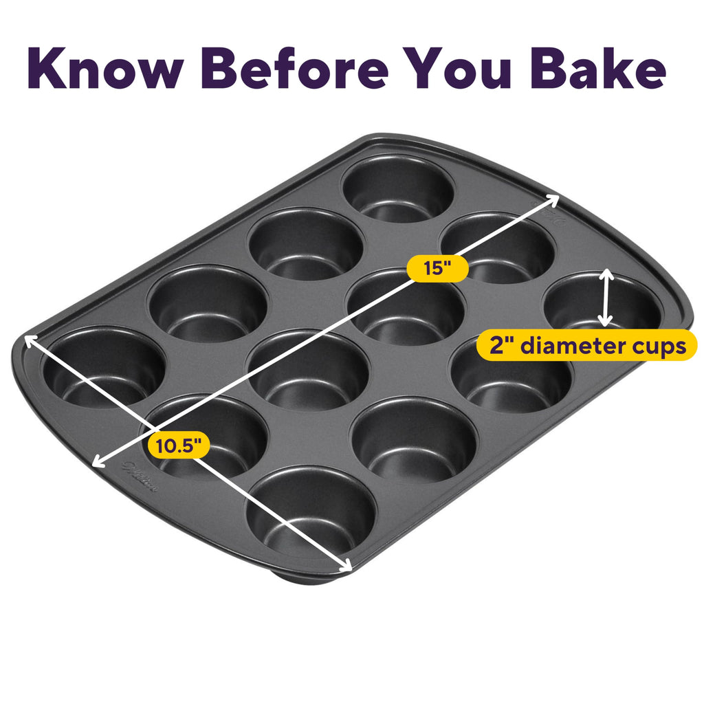 Wilton 2105-6789 Perfect Results Nonstick 12-Cup Muffin Pan