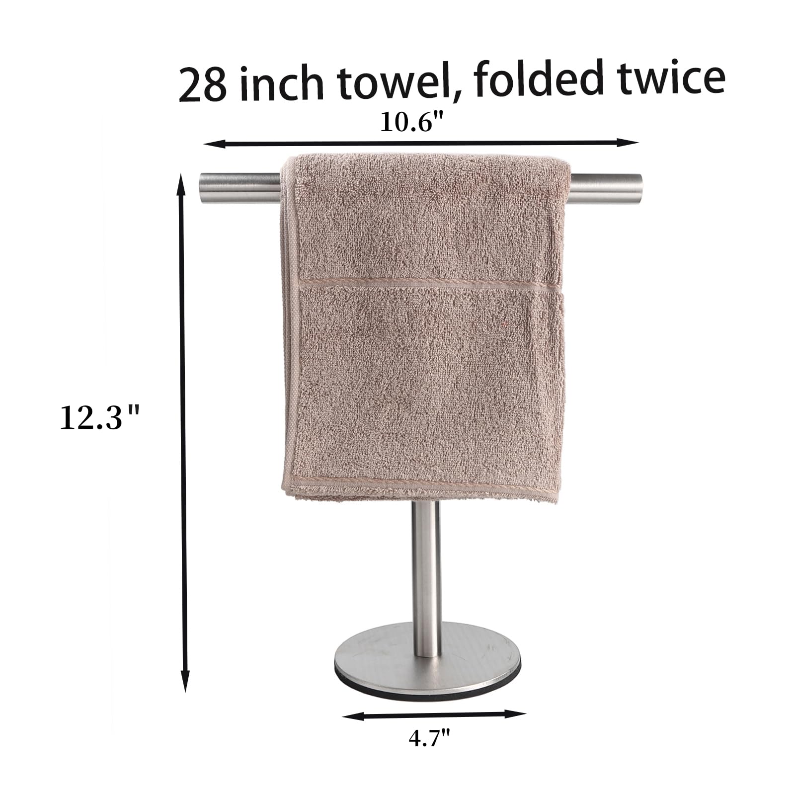 Bathroom Hand Towel Holder Stand，T-Shape Hand Towel Holder Stand SUS304 Stainless Steel for Bathroom，Kitchen or Vanity Countertop