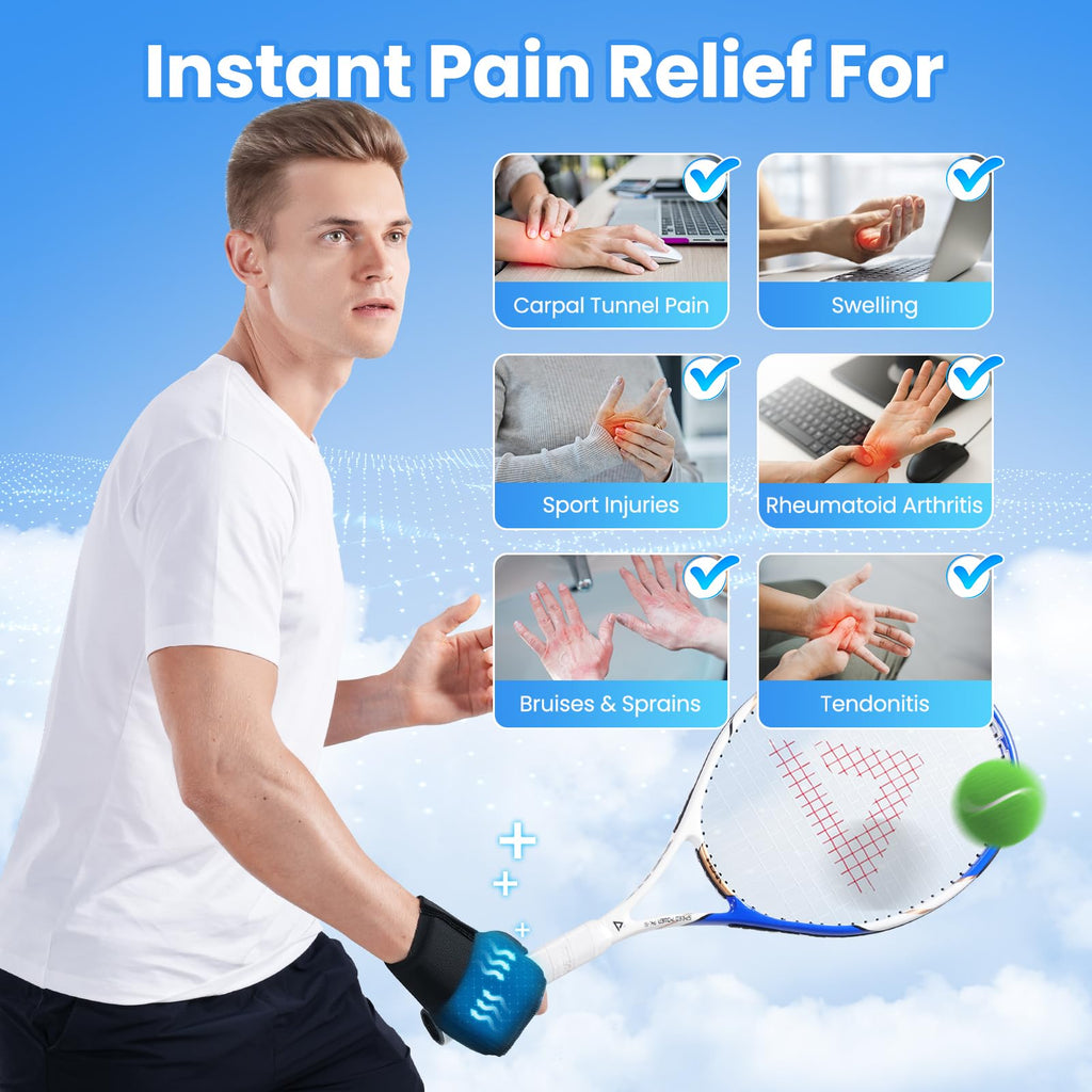 ONLYCARE Wrist Ice Pack Wrap for Carpal Tunnel Relief, Soft Gel Hot Cold Therapy Wrist Brace, Hand & Thumb Freeze Sleeve for Hand Injuries, Achilles Tendonitis, Tenosynovitis