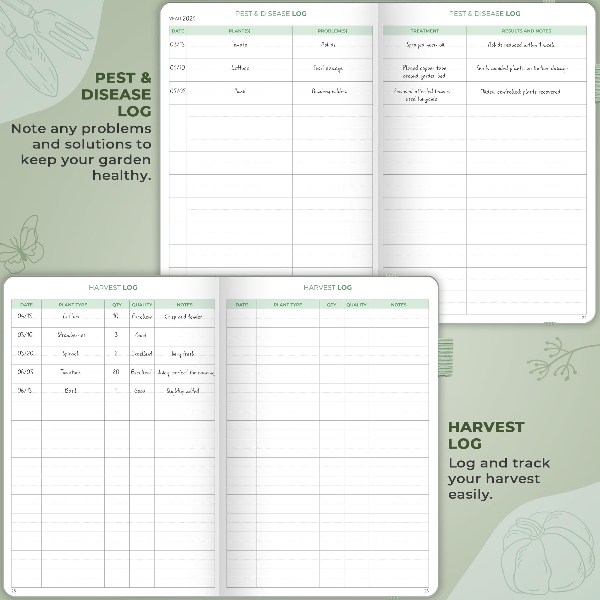 Clever Fox Gardener’s Journal – Guided Gardening Notebook to Plant Vegetables, Flowers & Herbs – 5-Year Garden Log Book for Beginners (Cypress)