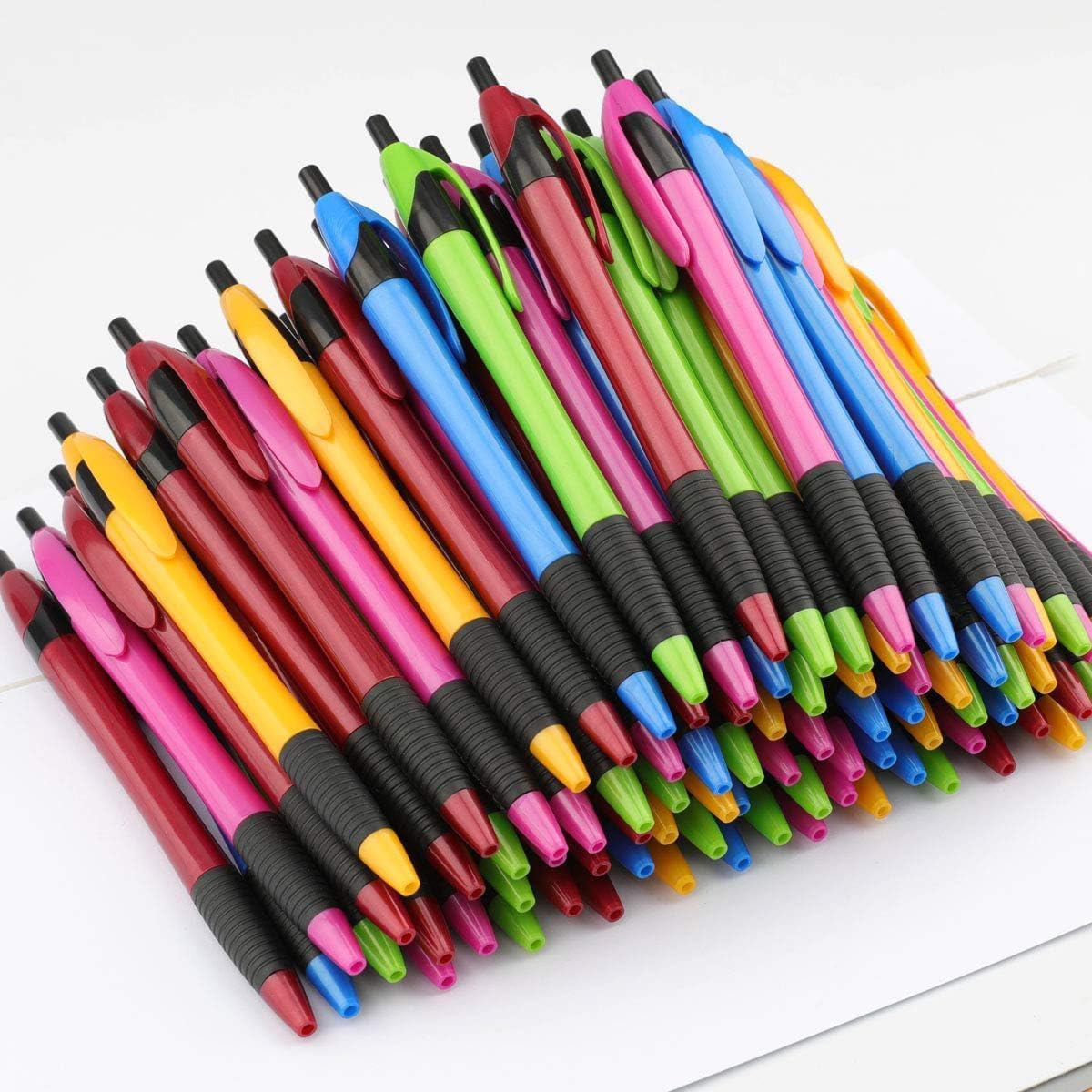 SIKAO Pens Bulk, 60 Pack Gripped Slimster Ballpoint Pens Black Ink 1.0mm Medium Point Smooth Writing, Click Pens with Comfort Grip for Teachers, Students, Restaurant Servers, School & Office Use