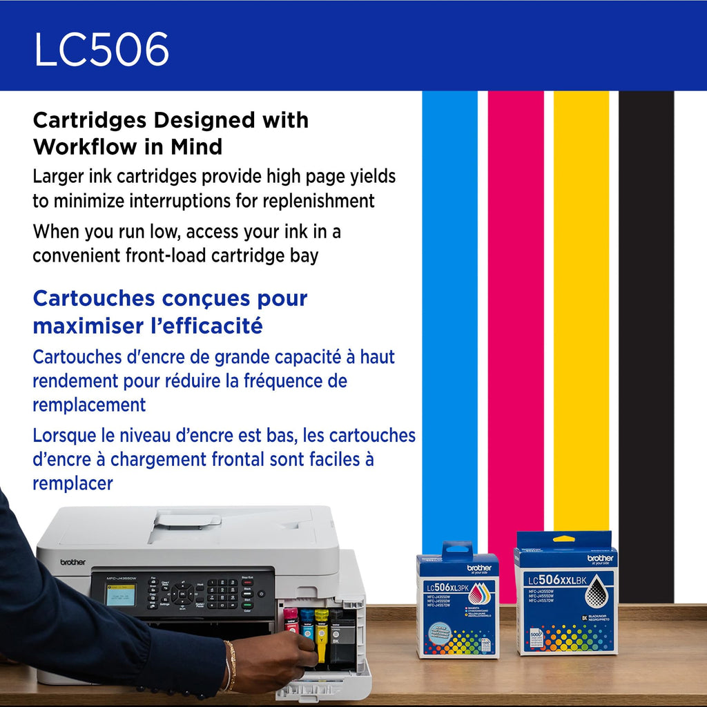Brother Genuine LC506BKS Standard Yield Black Ink Cartridge for Brother Printer MFC-J4355DW and MFC-J4555DW