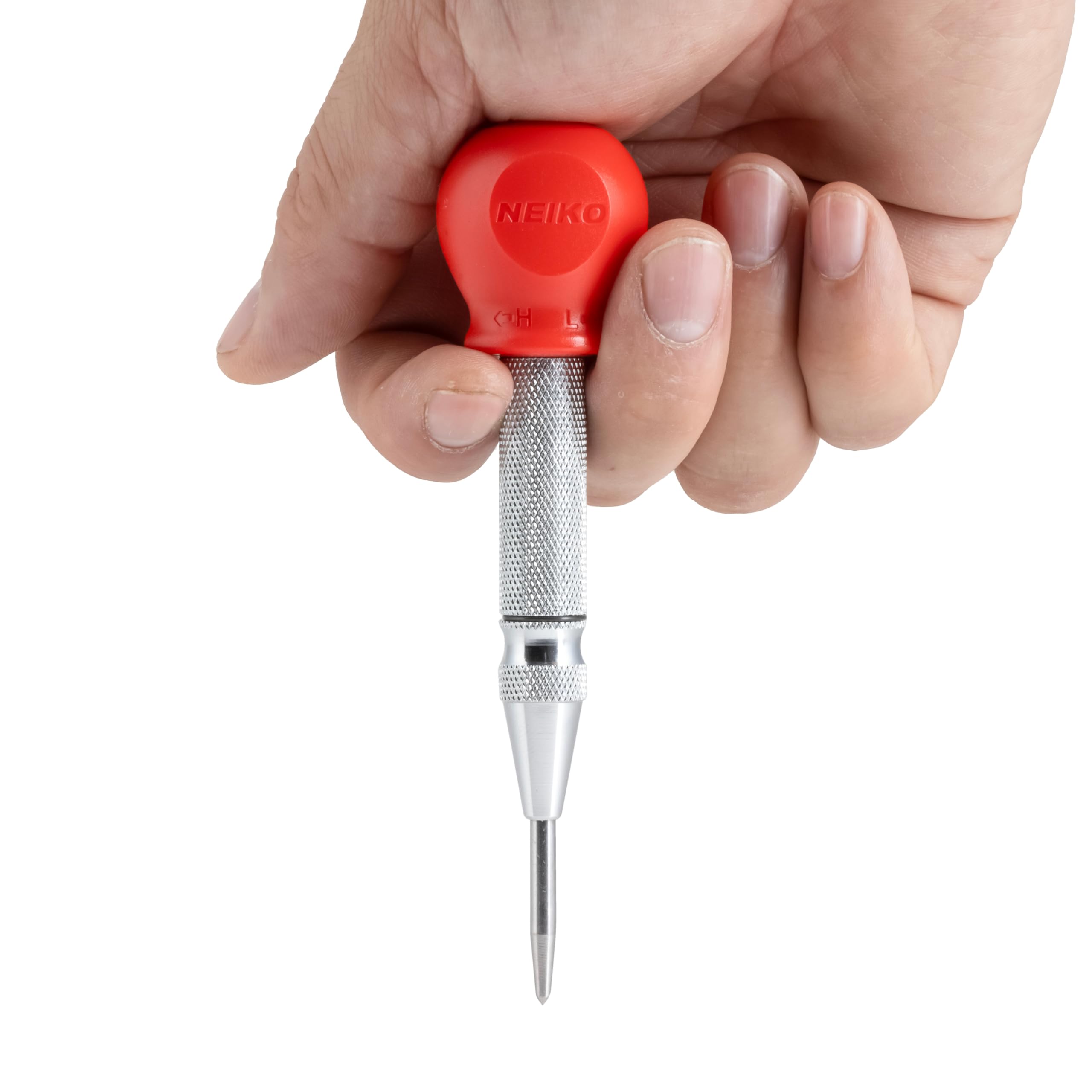 NEIKO 02638A 5-Inch Automatic Center Punch for Metal, Adjustable Impact Spring Loaded Center Punch Tool, Spring Punch, Center Punch Spring Loaded, Auto Center Punch