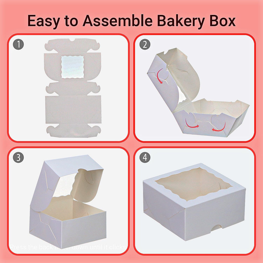 JCXGRVC 100Pack 4x4x2 Inch Cookies Boxes with Window Bakery Boxes for Chocolates, Strawberries, Cupcakes & Mini Cakes - Kraft Paper