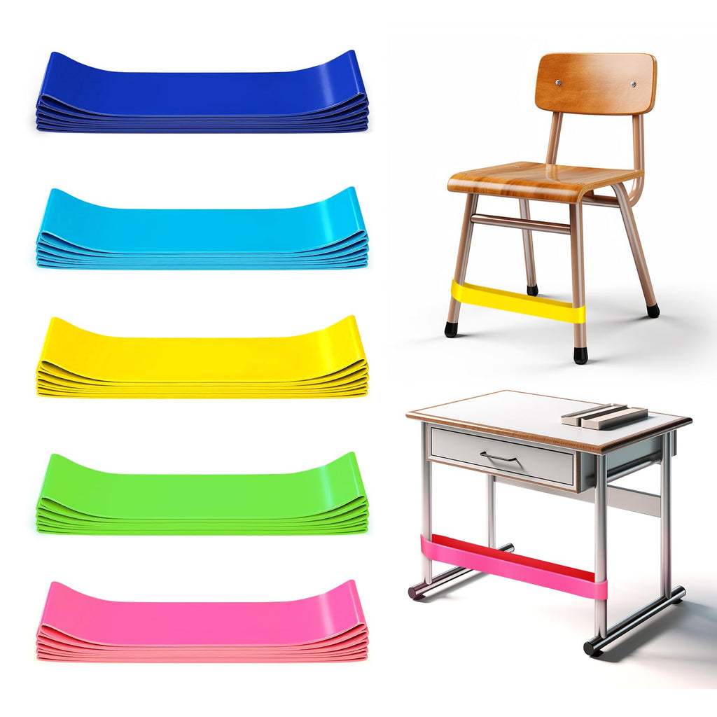 WNSIRVY 25 Pack Chair Bands for Kids with Fidgety Feet, ADHD Tools for Kids, Improve Focus & Reduce Restlessness, Chair Bands Sensory ADHD ADD Autism - Classroom & Home Must Haves (Multicolor)