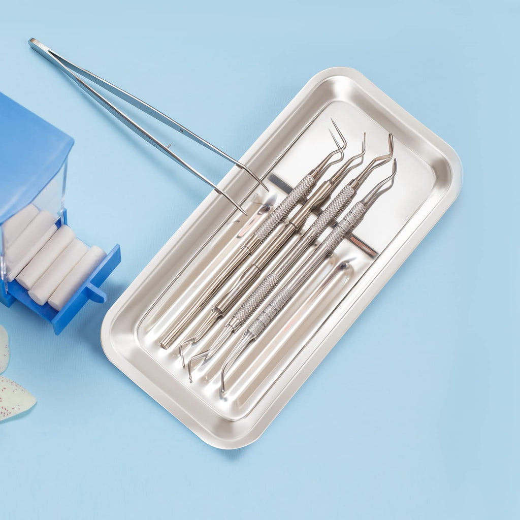 NUOMI Medical Surgical Tray Stainless Steel Instrument Trays Organizer 2 Pack Dental Procedure Tray Tool