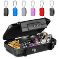 BKNOOU Travel Safe Portable Beach Safe Box Small Combination Safe Anti-Theft Lock Box Safe Waterproof Mini Security Case with Removable Wire Rope Security Box for Home,Office,Hotel,Cars,Travel (Black)