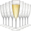 Tebery 18 Pack Clear Plastic Champagne Flute, 6 Oz Shatterproof Wine Toasting Glasses, BPA-Free Ribbed Champagne Tasting Flutes for Party Wedding Cocktails Mimosas Daily Life