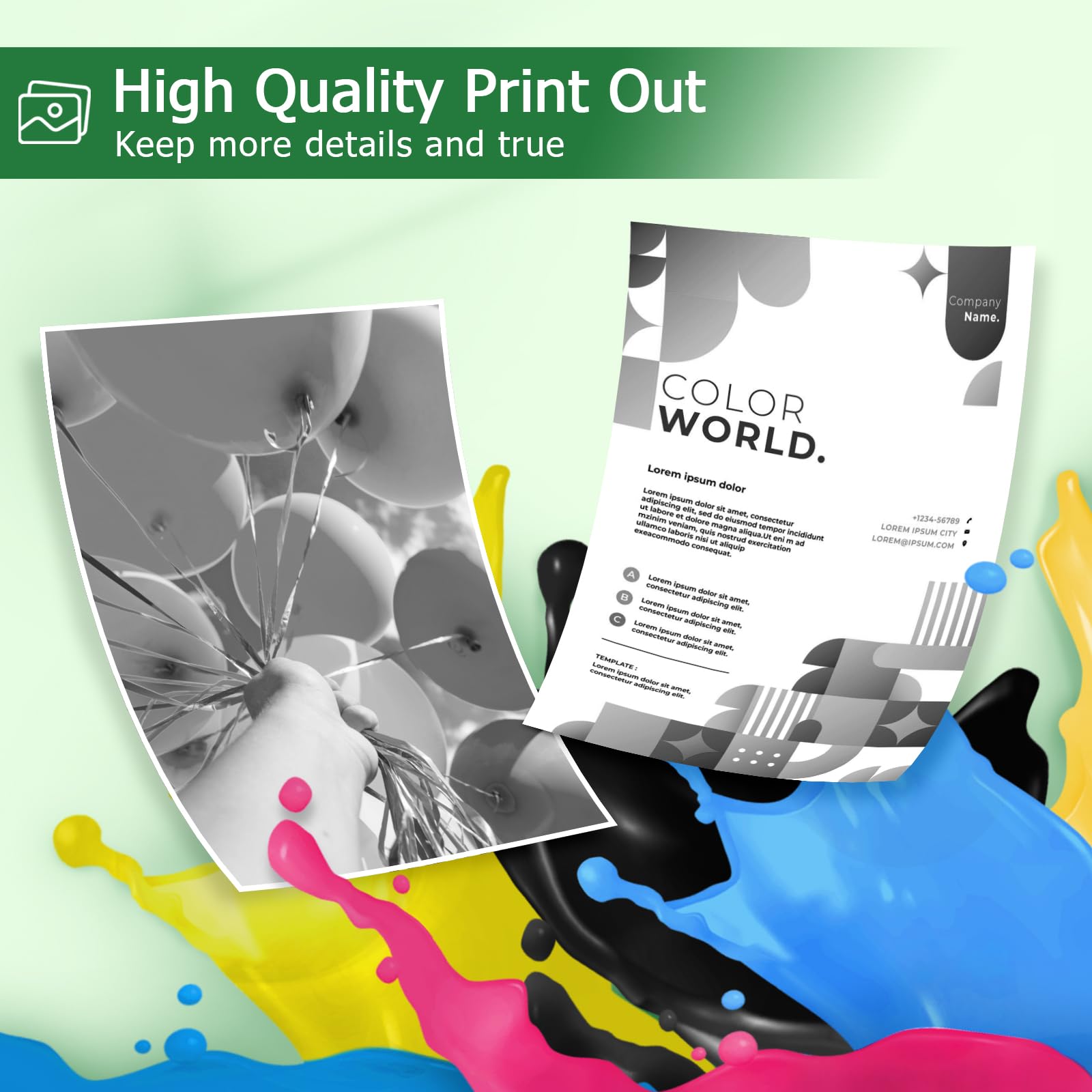 Printer Ink 63XL Black for HP 63 Ink Cartridges |2 Pack 63 XL High Yield Replacements for HP 63 Black Ink Work with OfficeJet 3830 3833 4650 5200 Envy 4510 4520 4512 Deskjet 1112 2130 3630 Printer