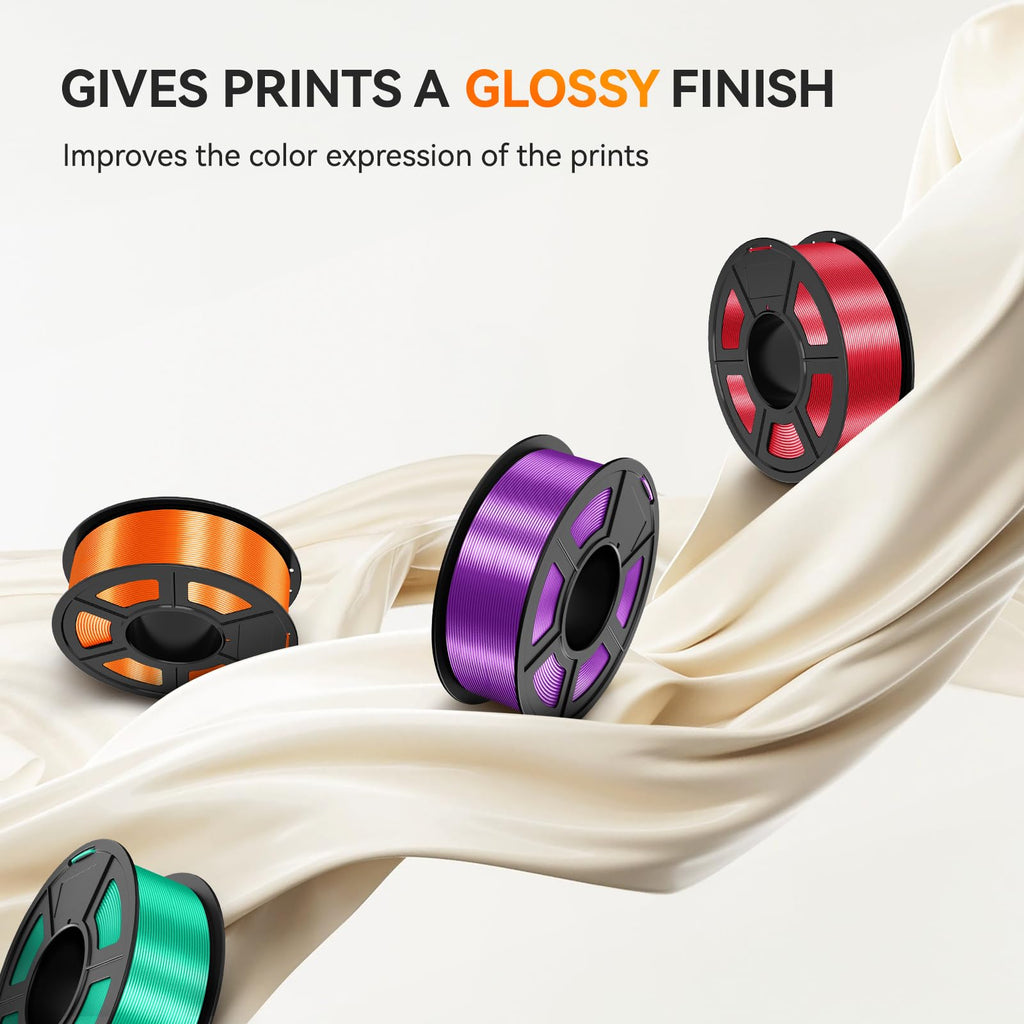 TECBEARS Shiny Silk PLA Filament 1.75mm, Silk Light Gold 1KG, High Gloss Surface 3D Printer Filament, Dimensional Accuracy +/- 0.02mm, 1kg Spool(2.2lbs), Fits for Most FDM 3D Printers