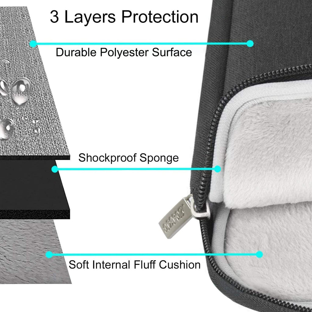 MOSISO Laptop Sleeve Bag Compatible with Laptop 16 inch, Polyester Vertical Case with Pocket, Black