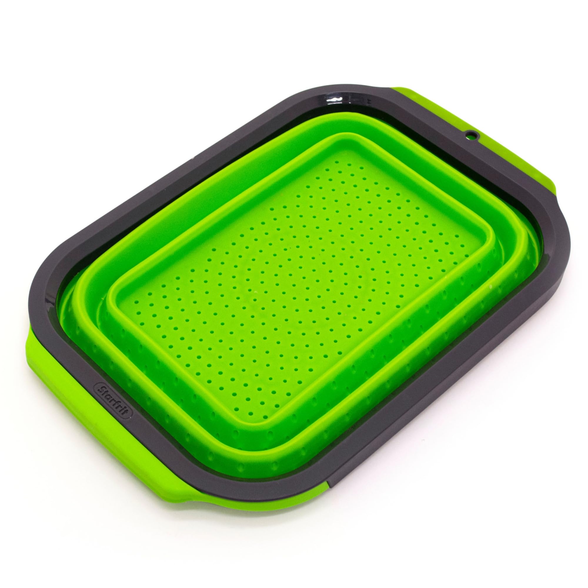 Starfrit Collapsible Over-The-Sink Colander - 6 Qt - Space Saver - Efficient Draining - Extendable Handles to Fit Over Most Sinks - Space Saver, Compact Storage - Dishwasher Safe