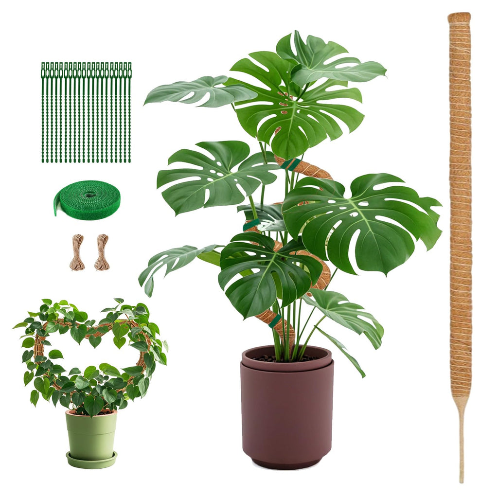 1 Pack 63 Inch Moss Pole for Climbing Plants, 3cm Diameter Coir Totem with 7mm Sturdy Aluminum Core, Bendable Plant Support for Monstera, Philodendron, Pothos, Indoor Garden Stake (160cm)