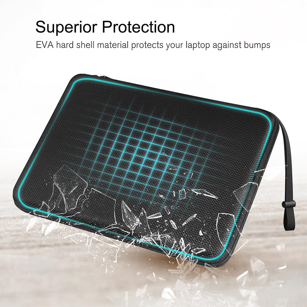 FINPAC Hard Laptop Sleeve Case for 13 inch MacBook Air 2026 M5/M4/M3/M2/M1, MacBook Neo A18 Pro,14 inch MacBook Pro 2026 M5/M4/M3/M2 Pro/Max, Waterproof Case for Dell, Surface Laptop, HP, Acer, Black