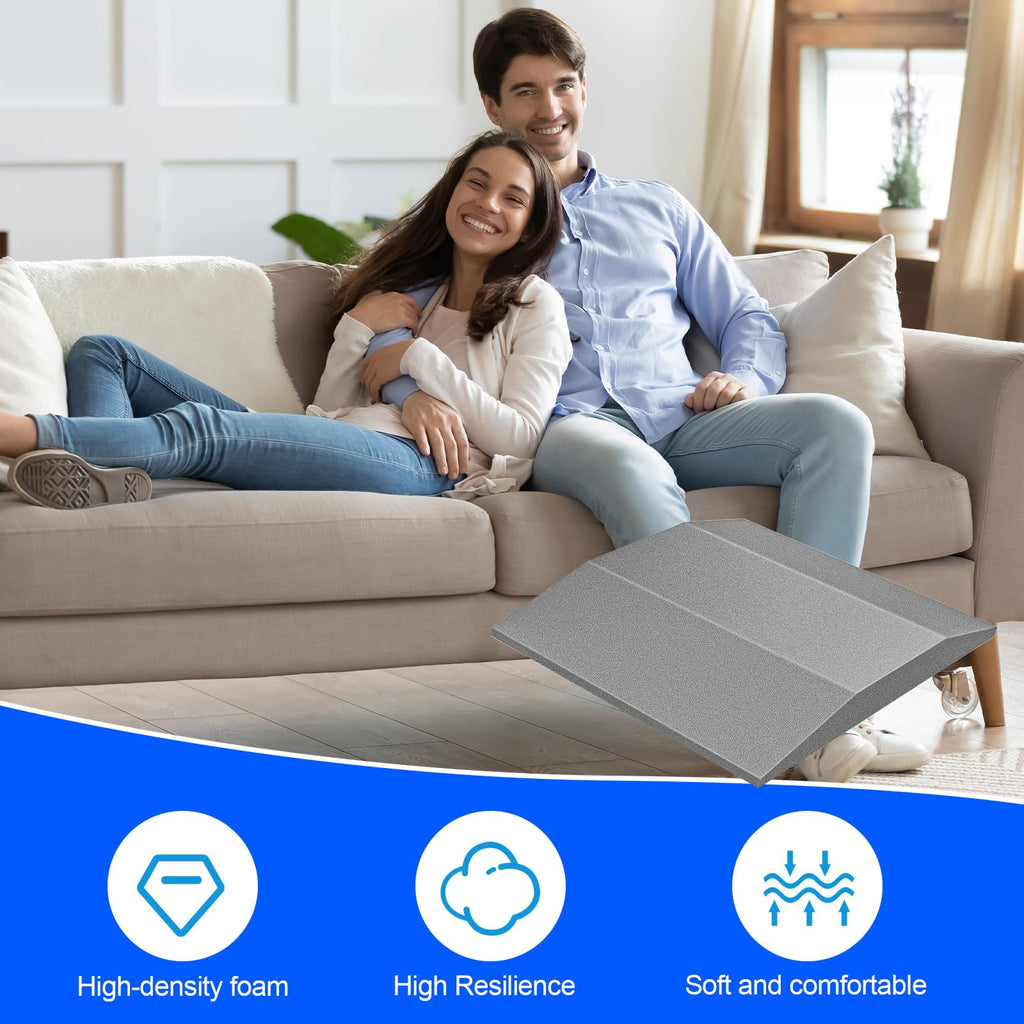 Couch Cushion Support — High-Density Foam Sofa Seat Pads for Sagging Sofas, Cut-to-Size, Enhances Comfort & Durability, 20"x20" High, Great for Home & Office, Gray Trapezoid (Two Pieces)