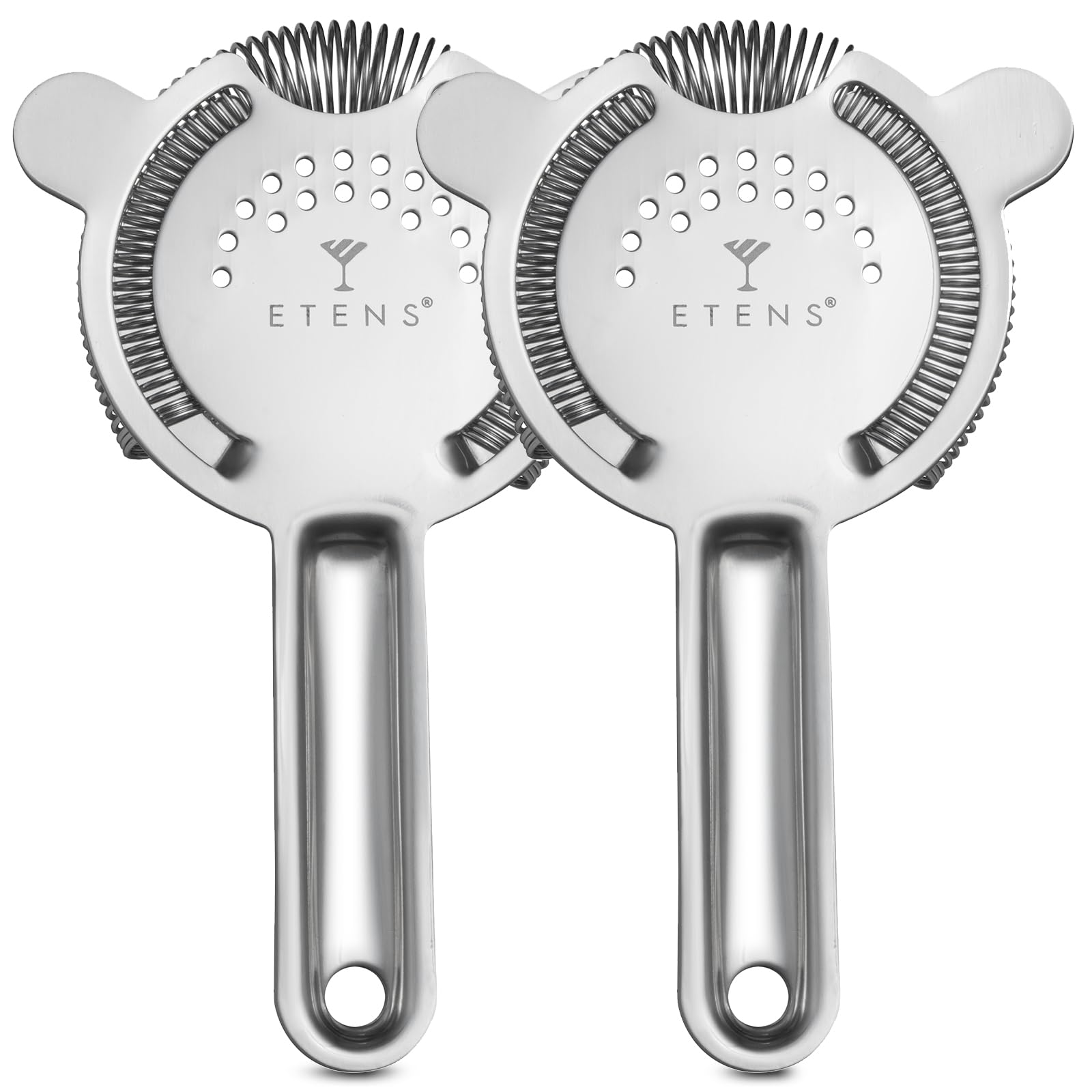 Etens Cocktail Strainer 2 Pack, Bulk Bar Strainers for Bartending, Martini Strainer for Boston Shaker Mixing Glass, Bartender Hawthorne Strainer w/Removable Spring – Bar Supplier for Restaurant