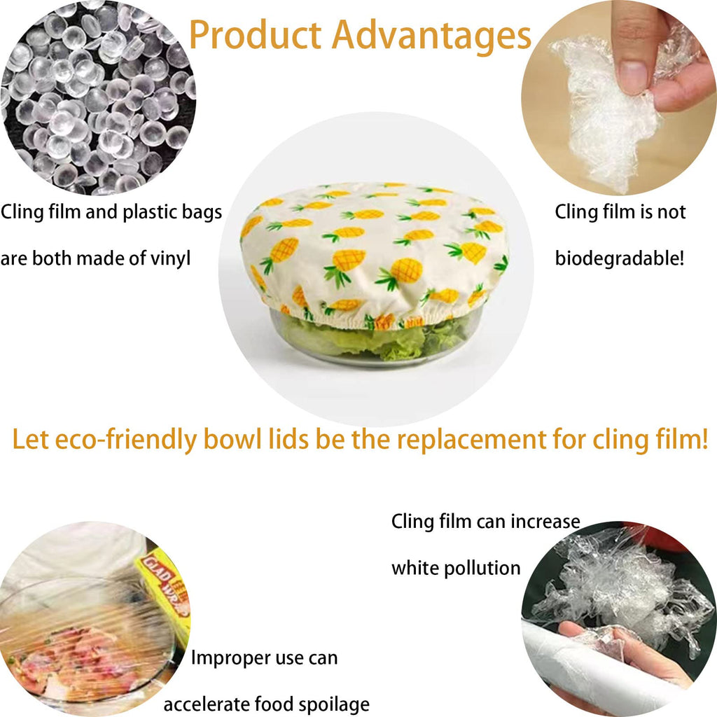 10 Pieces 5 Size Bowl Covers Reusable Elastic Food Storage Cover Stretchy Fabric Cloth Bowl Covers Dish Covers Dough Covers for Resting for Food, Fruits, Leftover (Summer Style)