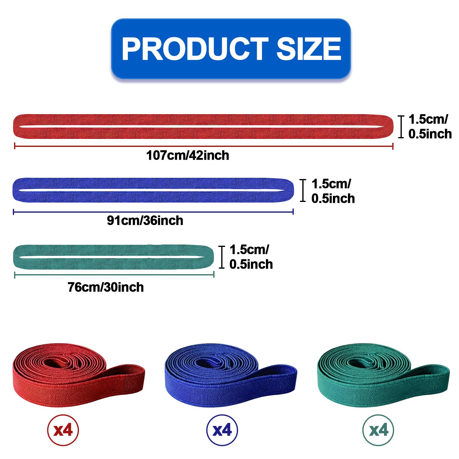 12 Pack Extra Large Moving Rubber Bands,42" 36" 30"Extra Strength Mover Rubber Bands for Furniture,Moving Blanket Rubber Band,Elastic Bands for Secure Packing, Pallets, Boxes