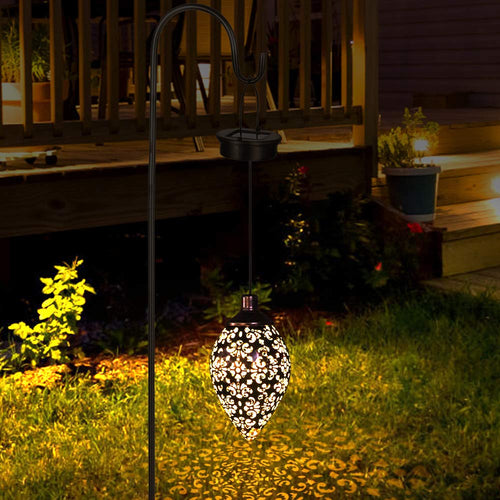 (1 Pack) Tomshine Hanging Solar Light, Solar Garden Lantern Outdoor, Solar Powered LED Lantern Light, Metal Decorative Lamp Waterproof for Outdoor Hanging Decor for Pathway Walkway Garden Yard