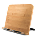 Readaeer Large Size Bamboo Reading Rest Cookbook Cook Book Holder Stand Bookrest Foldable Book Stand Reading Stand Holder