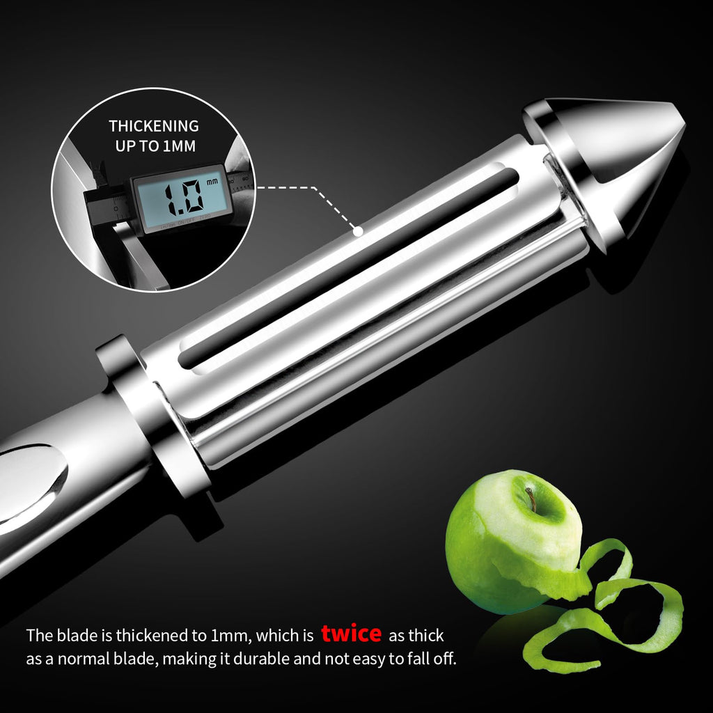 MAD SHARK Ultra Sharp Vegetable Peelers for Kitchen – 10 Years No-Rust Stainless Steel Serrated Potato Peeler Easy to Use Y Peeler with Durable Non-Slip Ergonomic Grips for Carrots, 2pc