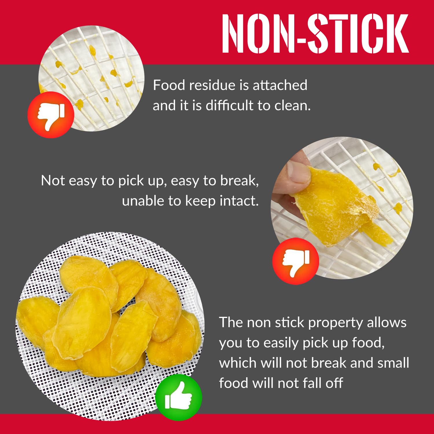 GUCUJI Pack of 5 Premium Non stick Round Silicone Dehydrator Sheets For Fruit Dryer Mesh