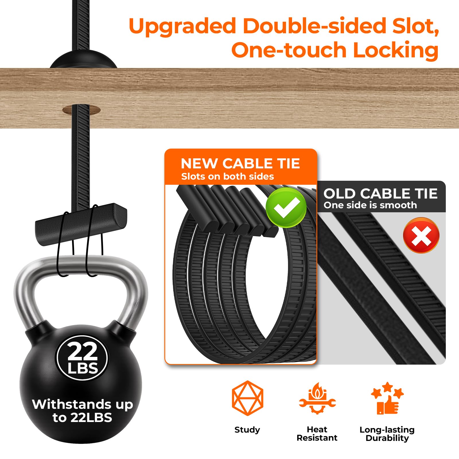 TAHEXUN Nylon Universal Cable Tie Buckle, Multifunctional Snap Fit Nylon Clips, UV Resistant Car Zip Ties Clips for Car Fender Bumper Trunk Home Use (200)