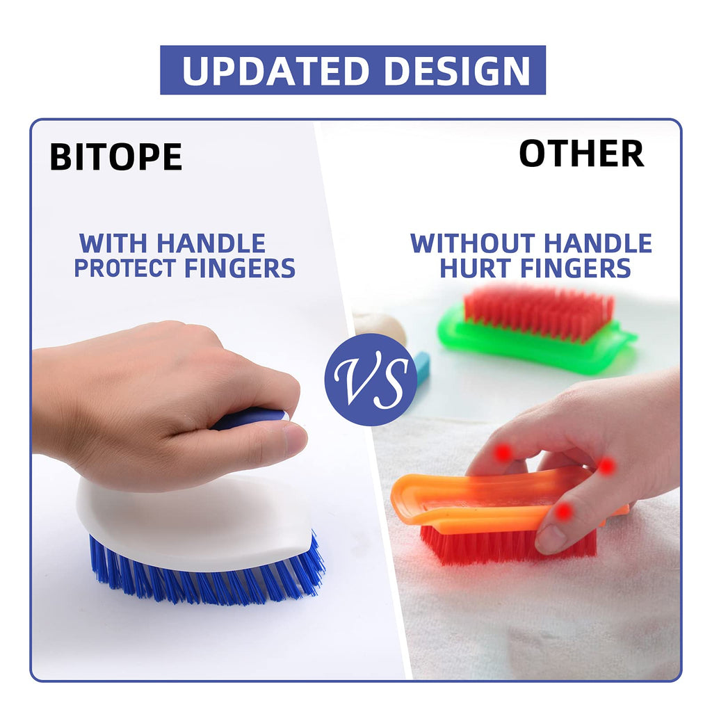 Heavy Duty Scrub Brush Pack of 2, Cleaning Brush with Comfortable Grip for Bathroom, Shower, Carpet, Sink Cleaning