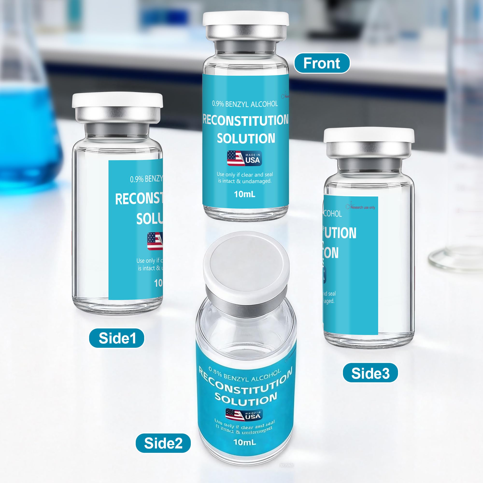 Jentatnua Solution 3 Pack 10ml in Premium Glass Vials, Ultra Clean, Triple Sealed