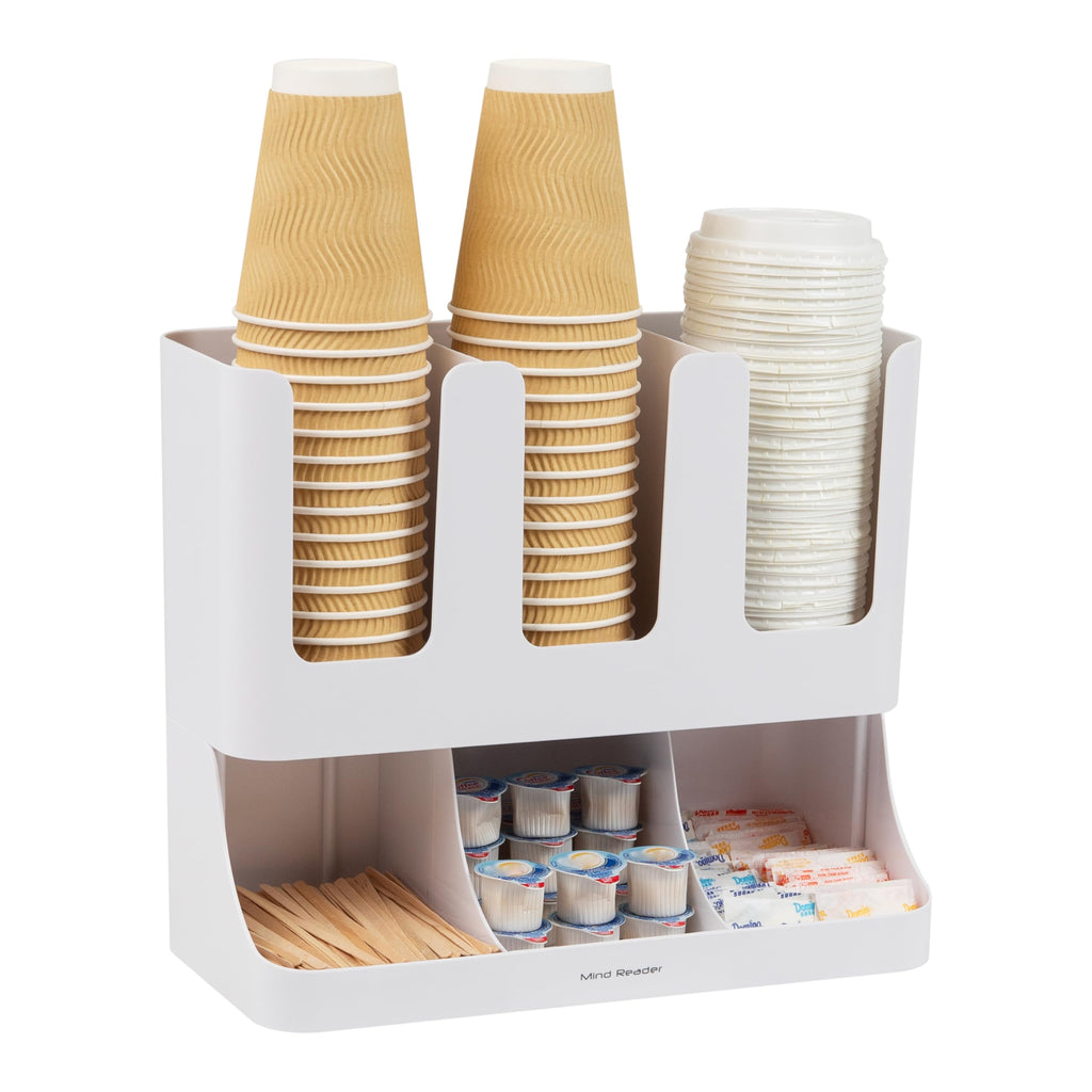 Mind Reader 'Flume' 6 Compartment Condiment and Cups Organizer, White