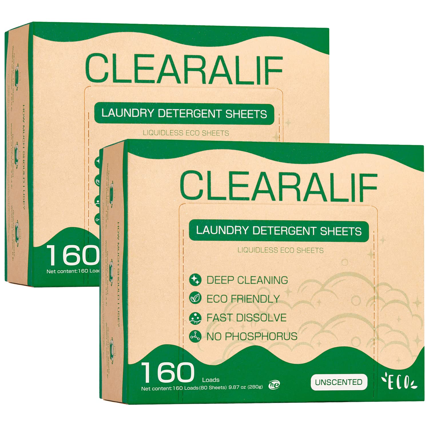 CLEARALIF Laundry Detergent Sheets (160 Count (Pack of 2))