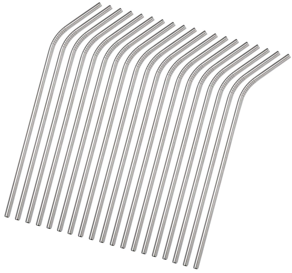 Reusable Metal Bent Straws 50-Pack in Bulk. 215mm/8.5 Inch Stainless Steel Drinking Straws in Bulk for Wholesale.Curved Straws for 20oz Tumblers Yeti (Silver All Bent 50pcs-8.5")