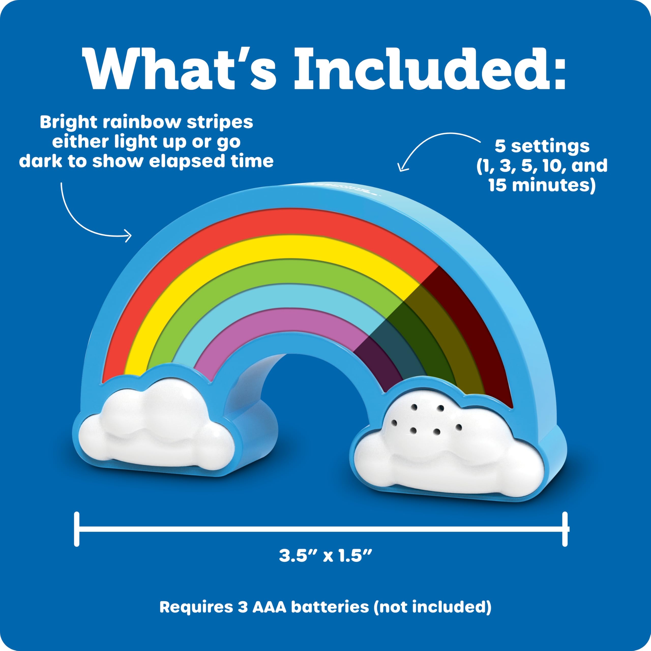 Learning Resources Rainbow Visual Timer, 1 Piece, Ages 3+, Teacher Resources, School Supplies for Teachers, Social Emotional Learning Toys