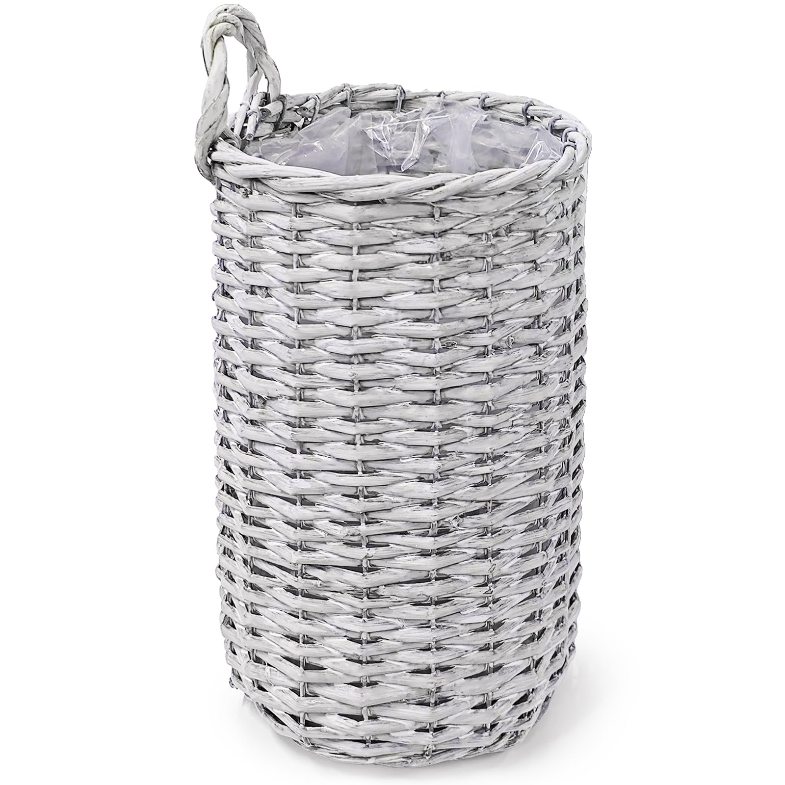 Coloch Set of 2 Wall Hanging Wicker Basket, Farmhouse Garden Hanging Planter Decorative Front Door Hanger Woven Rattan Flower Basket for Wall, Door, Living Room, Patio, 2 Sizes